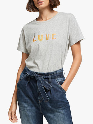 AND/OR Love Slogan T-Shirt, Grey