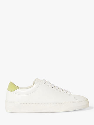 Jigsaw Margot Leather Trainers, Green