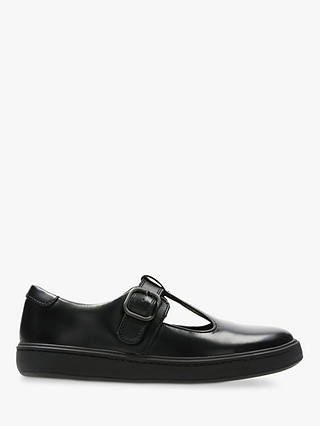Clarks Children Street Soar Shoes, Black Leather