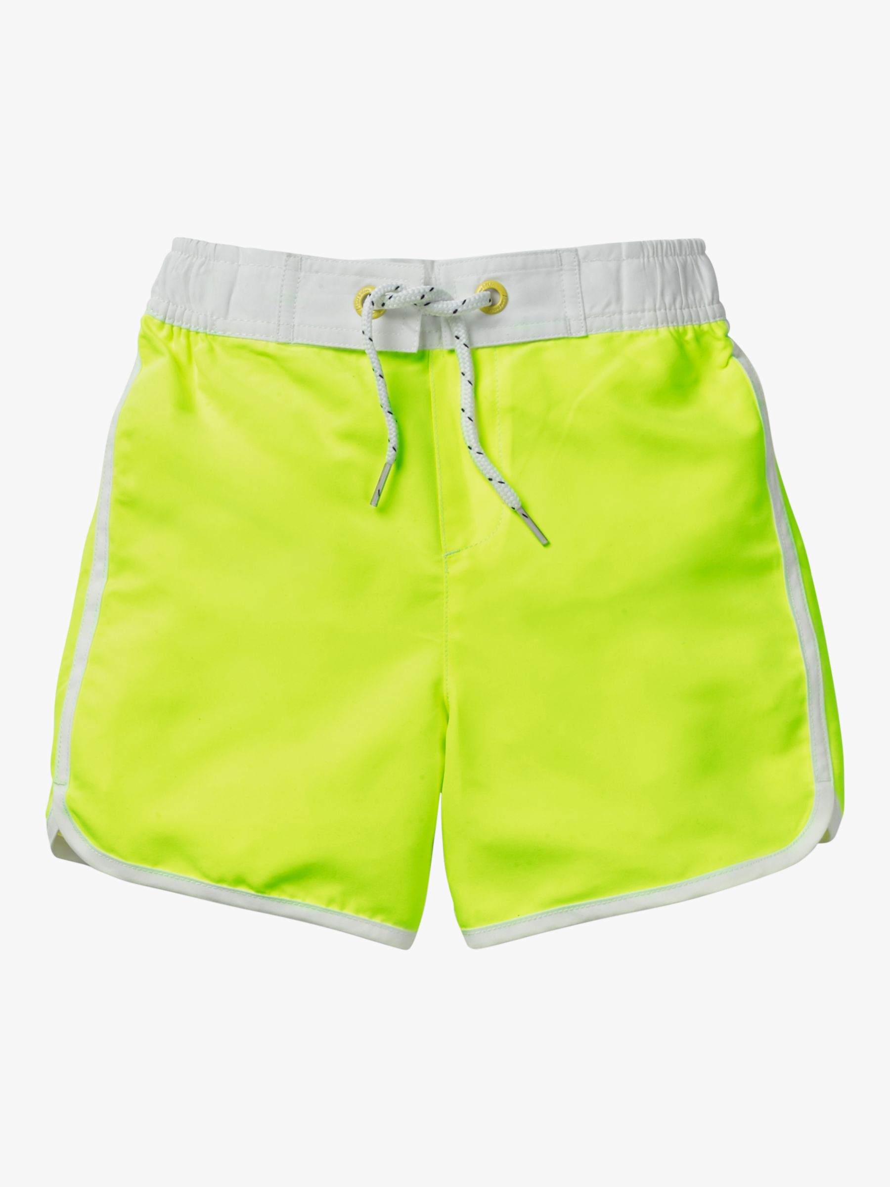 Mini Boden Boys' Bathers Surf Shorts, Neon Yellow