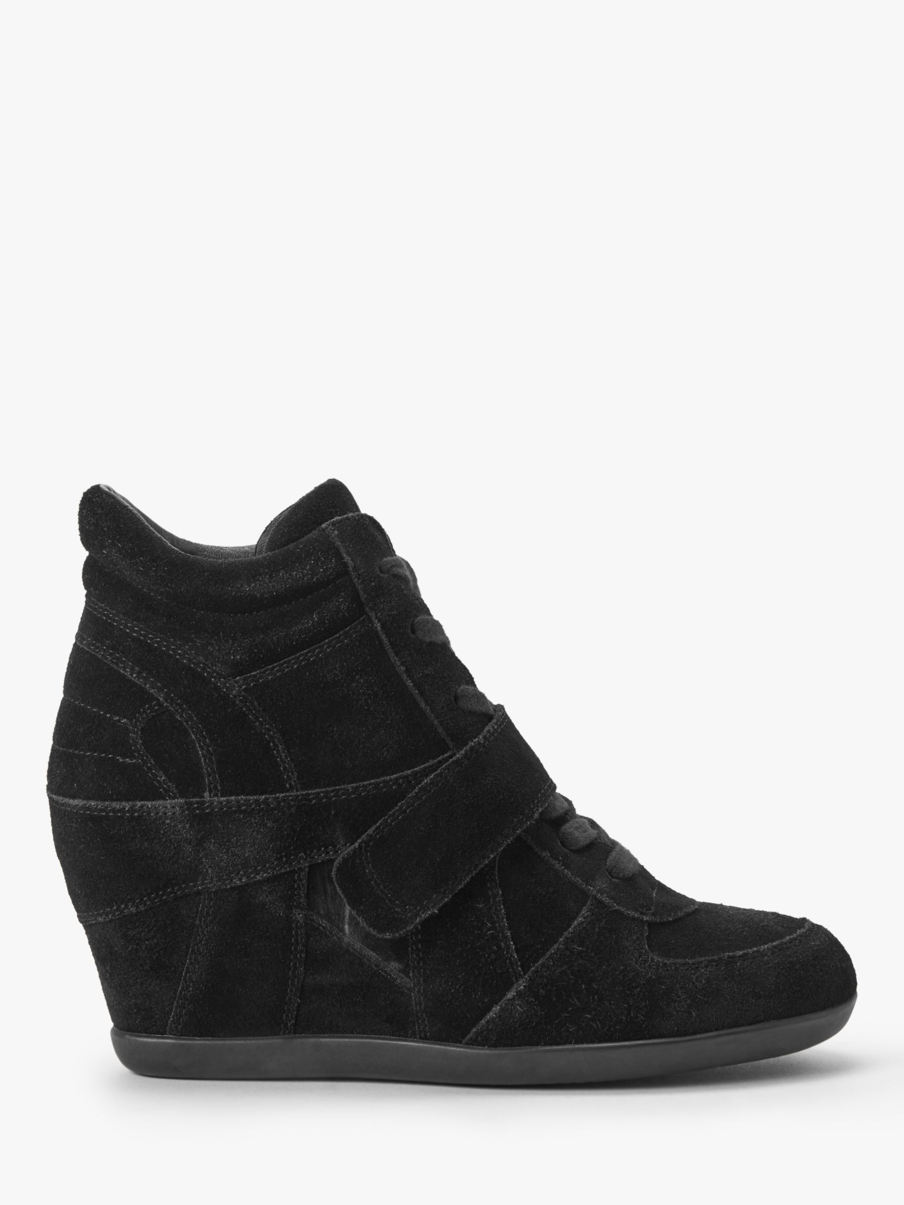 Ash Bowie Suede Wedge Trainers, Black