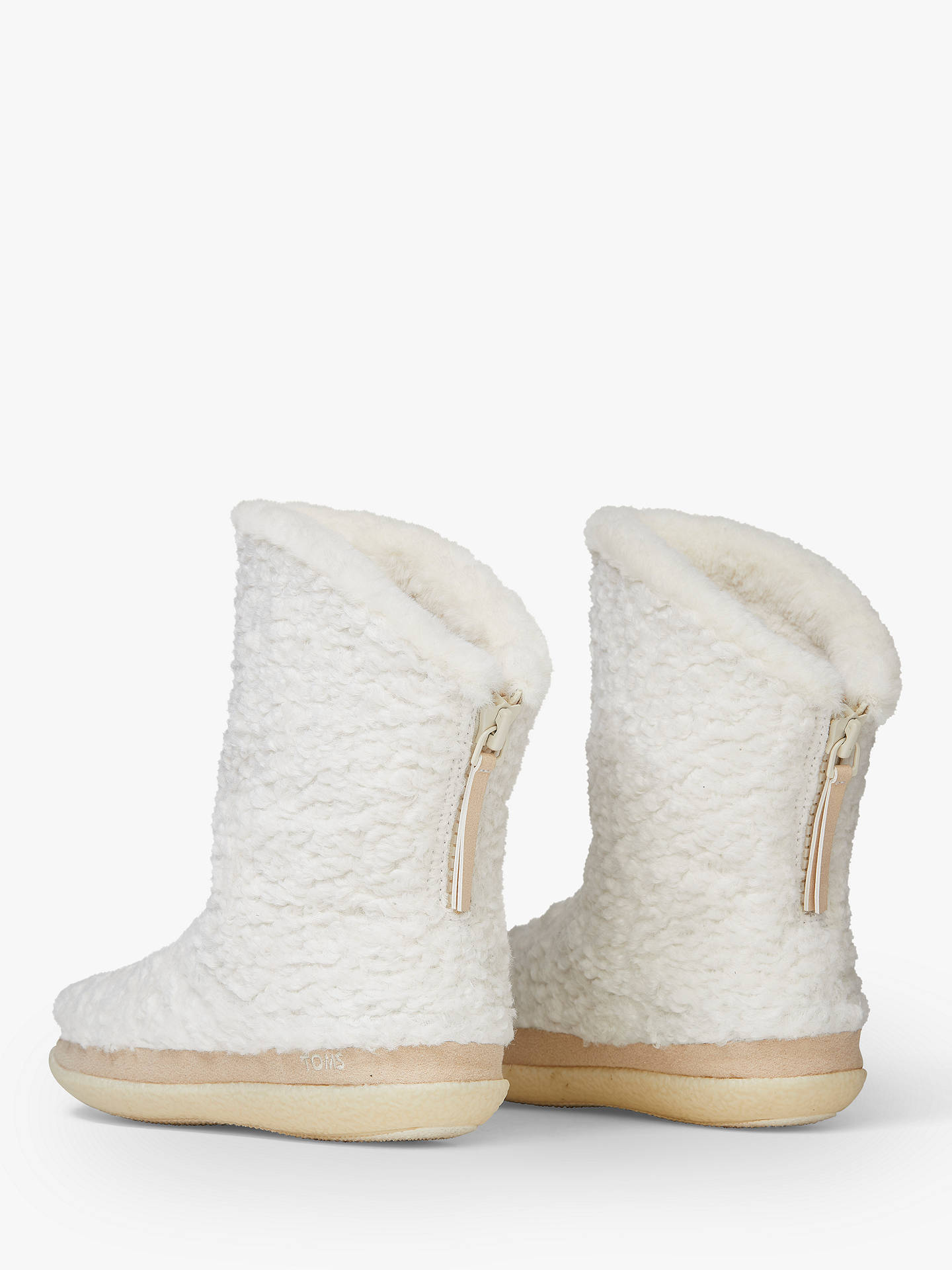 TOMS Inez Fur Boot Slippers, Natural Cream at John Lewis & Partners