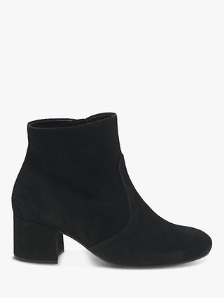 Gabor Cruise Block Heel Suede Ankle Boots, Black