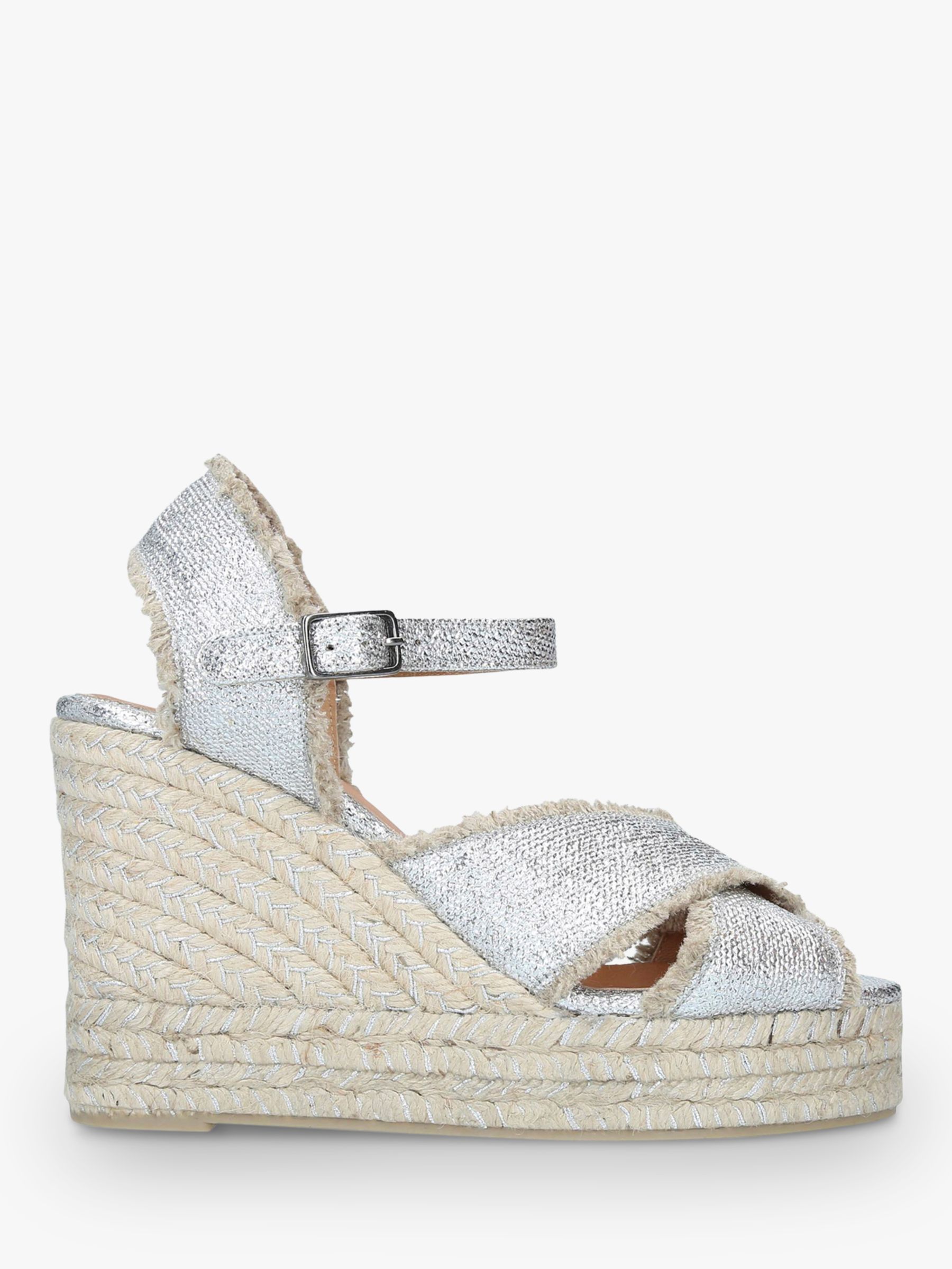 wedge sandals silver