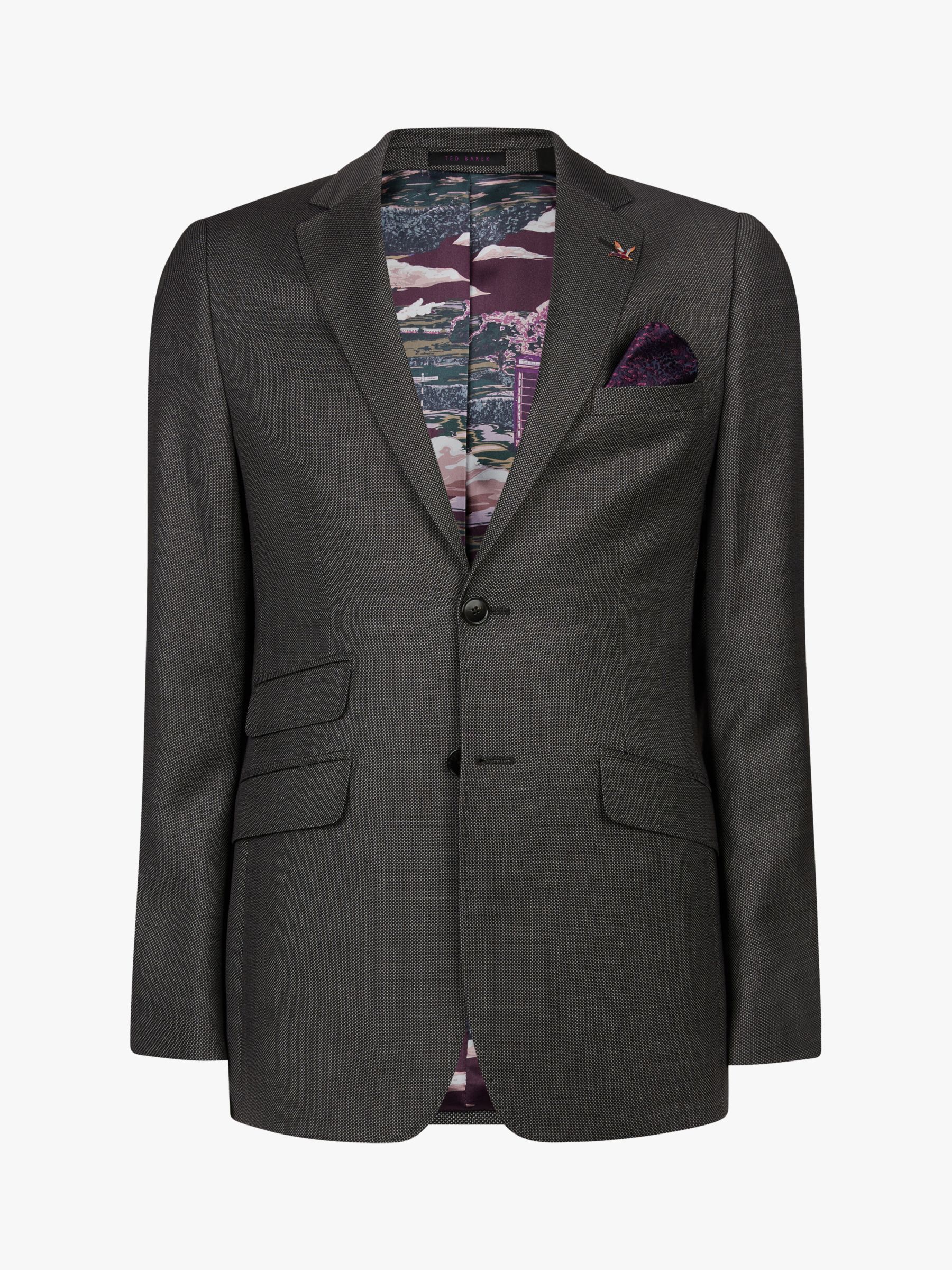 Ted Baker Bevlee Birdseye Wool Suit Jacket, Charcoal