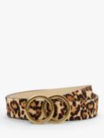 John Lewis & Partners Olivia Double O Ring Buckle Leather Belt, Leopard