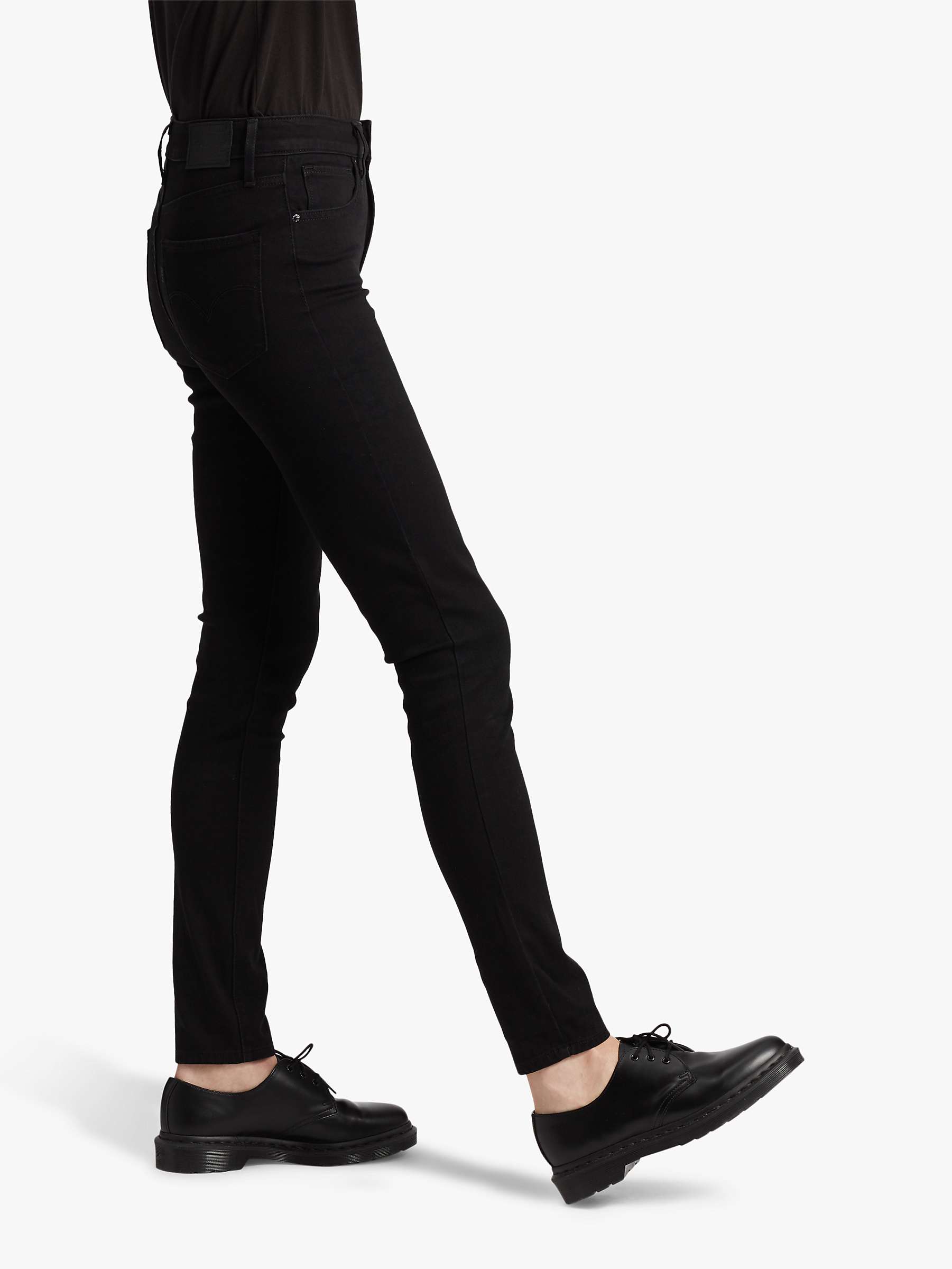Buy Levi's 721 High Rise Skinny Jeans, Black Online at johnlewis.com