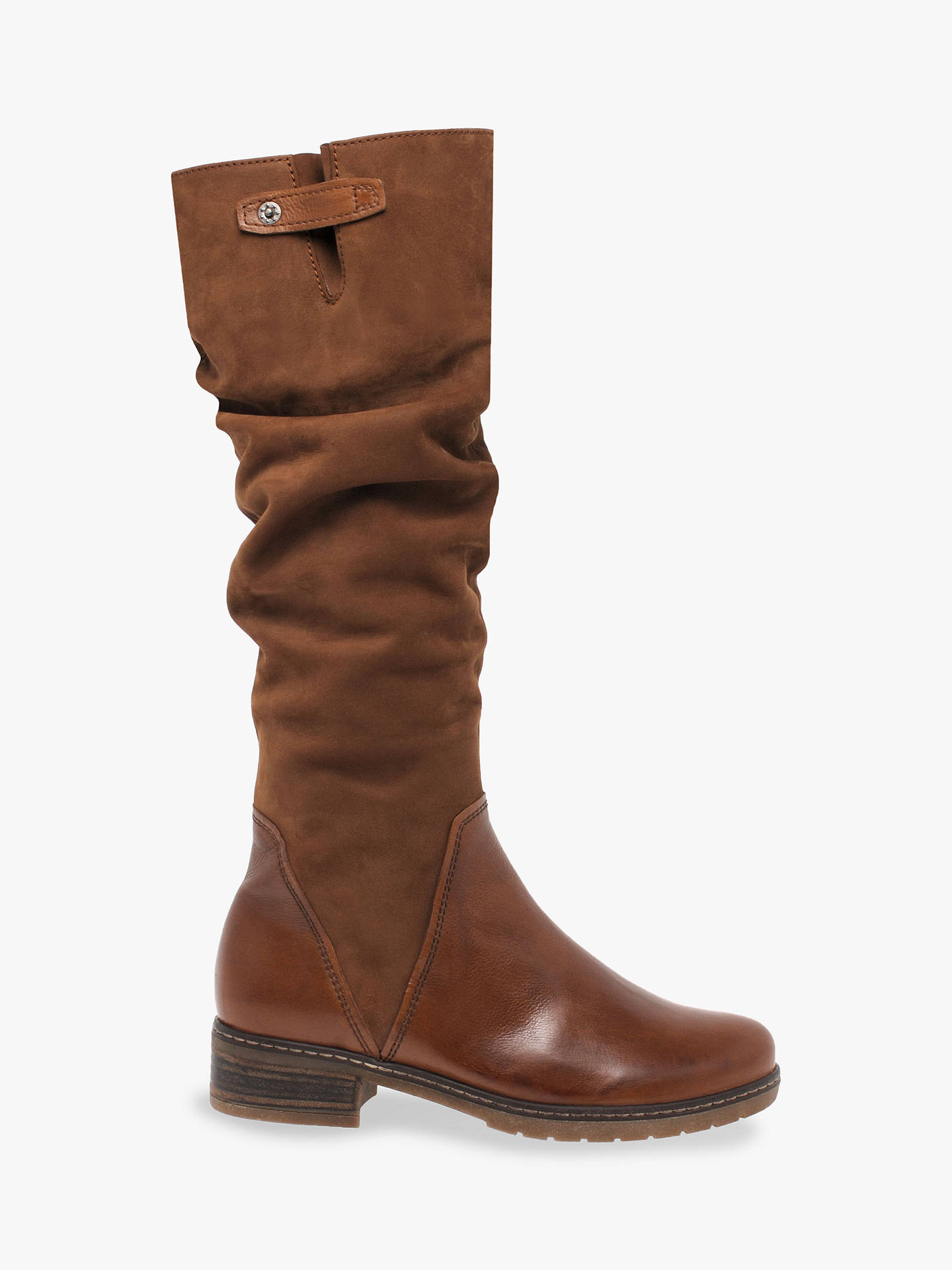 Gabor Dixie Wide Fit Suede Leather Knee High Boots, Cognac at John ...