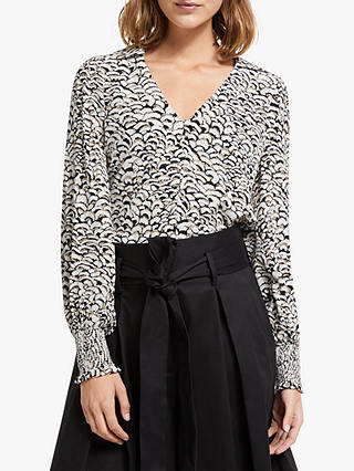 Somerset by Alice Temperley Feather Print Blouse, Natural