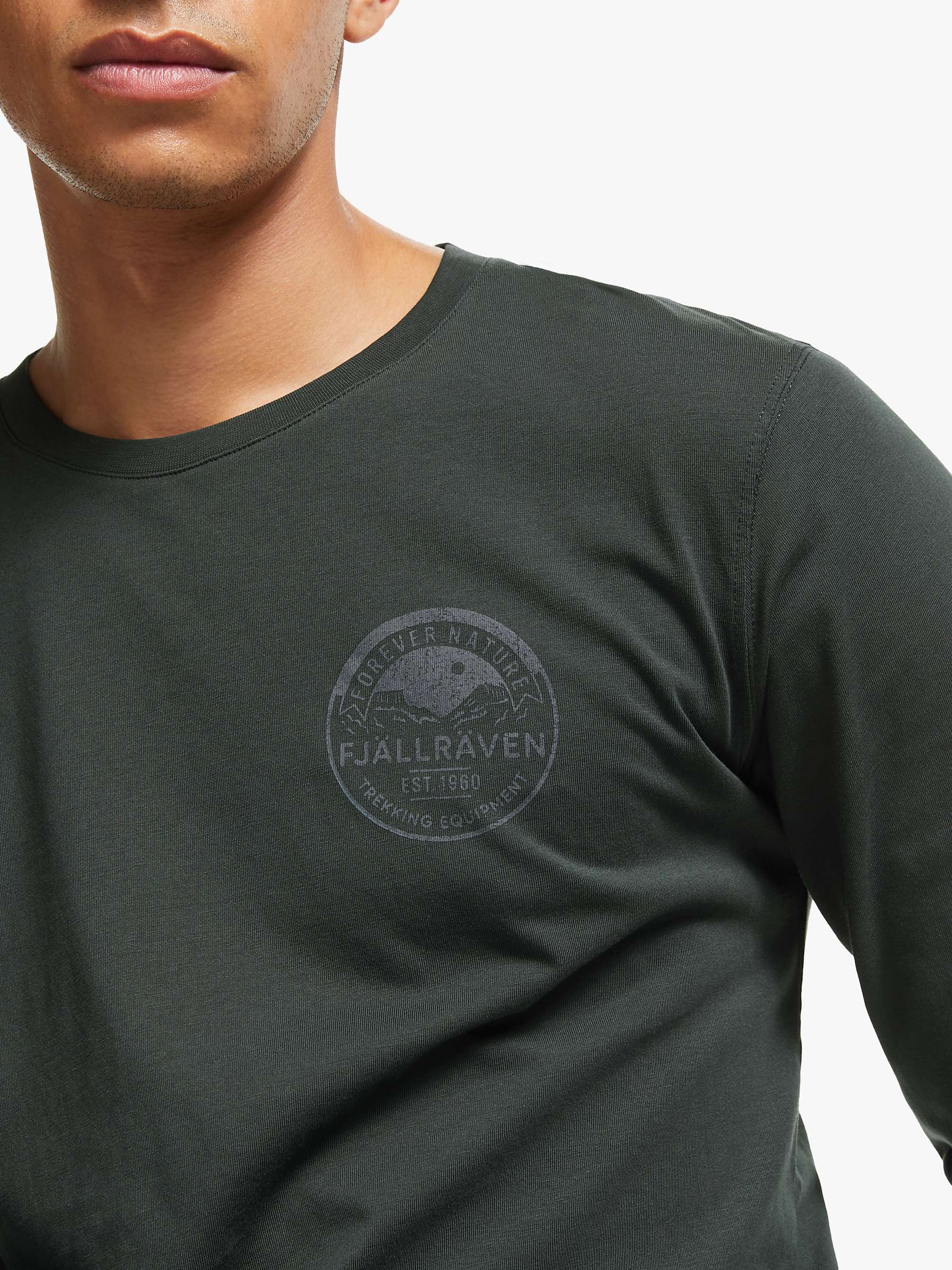 Buy Fjällräven Forever Nature Logo Long Sleeve T-Shirt, Navy Online at johnlewis.com