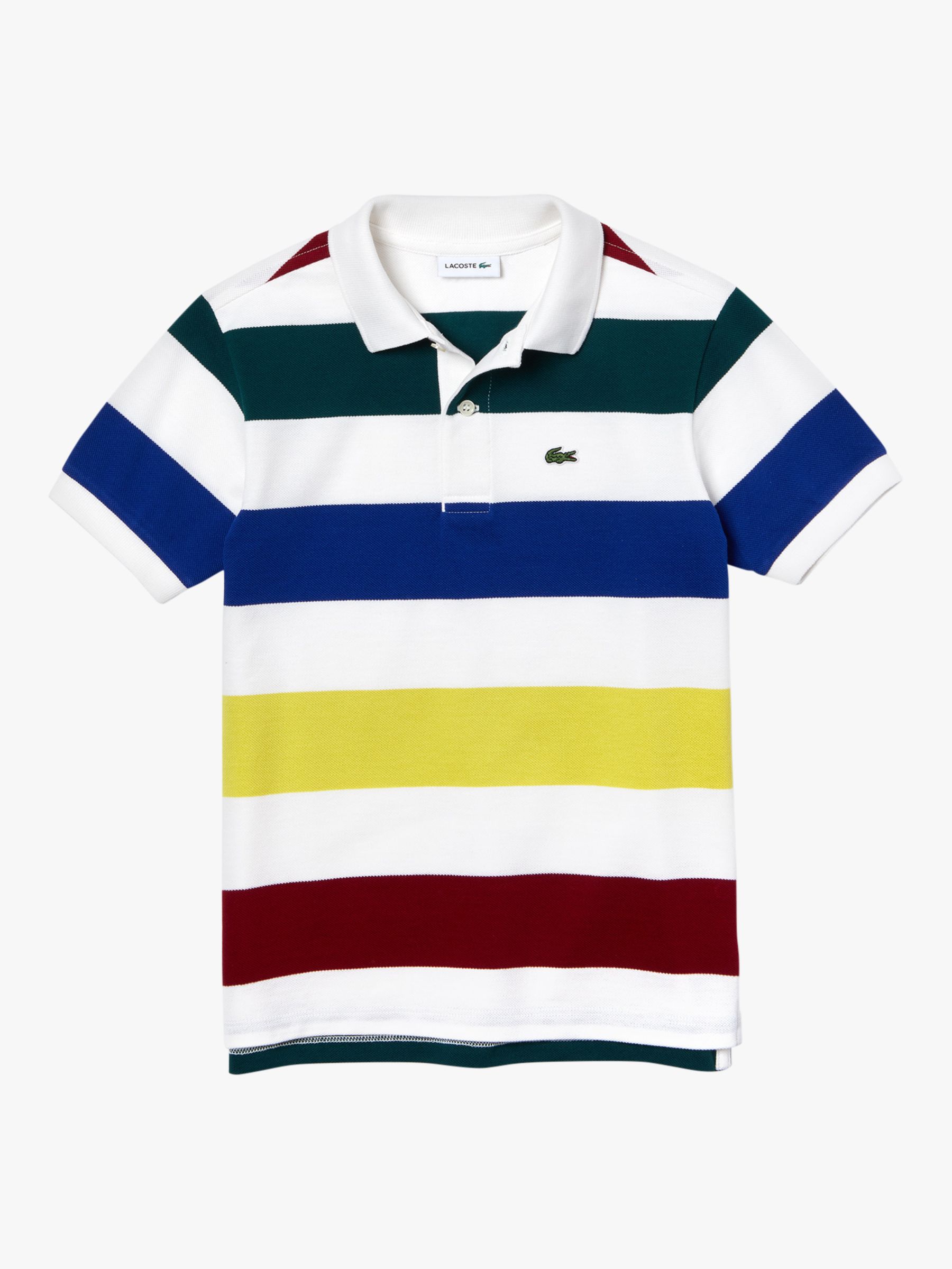 Lacoste Boys' Stripe Polo Shirt, Multi/White