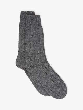John Lewis & Partners Made in Italy Cashmere Blend Ribbed Socks
