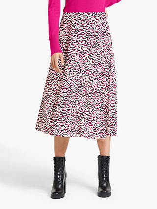 Somerset by Alice Temperley Feather Print Skirt, Pink
