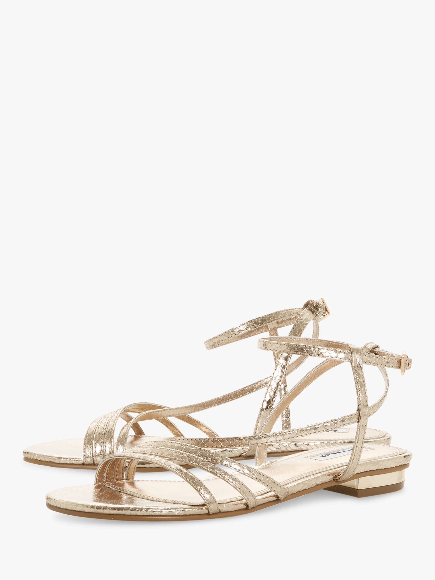 Dune Wide Fit Nissey Strappy Sandals, Rose Gold