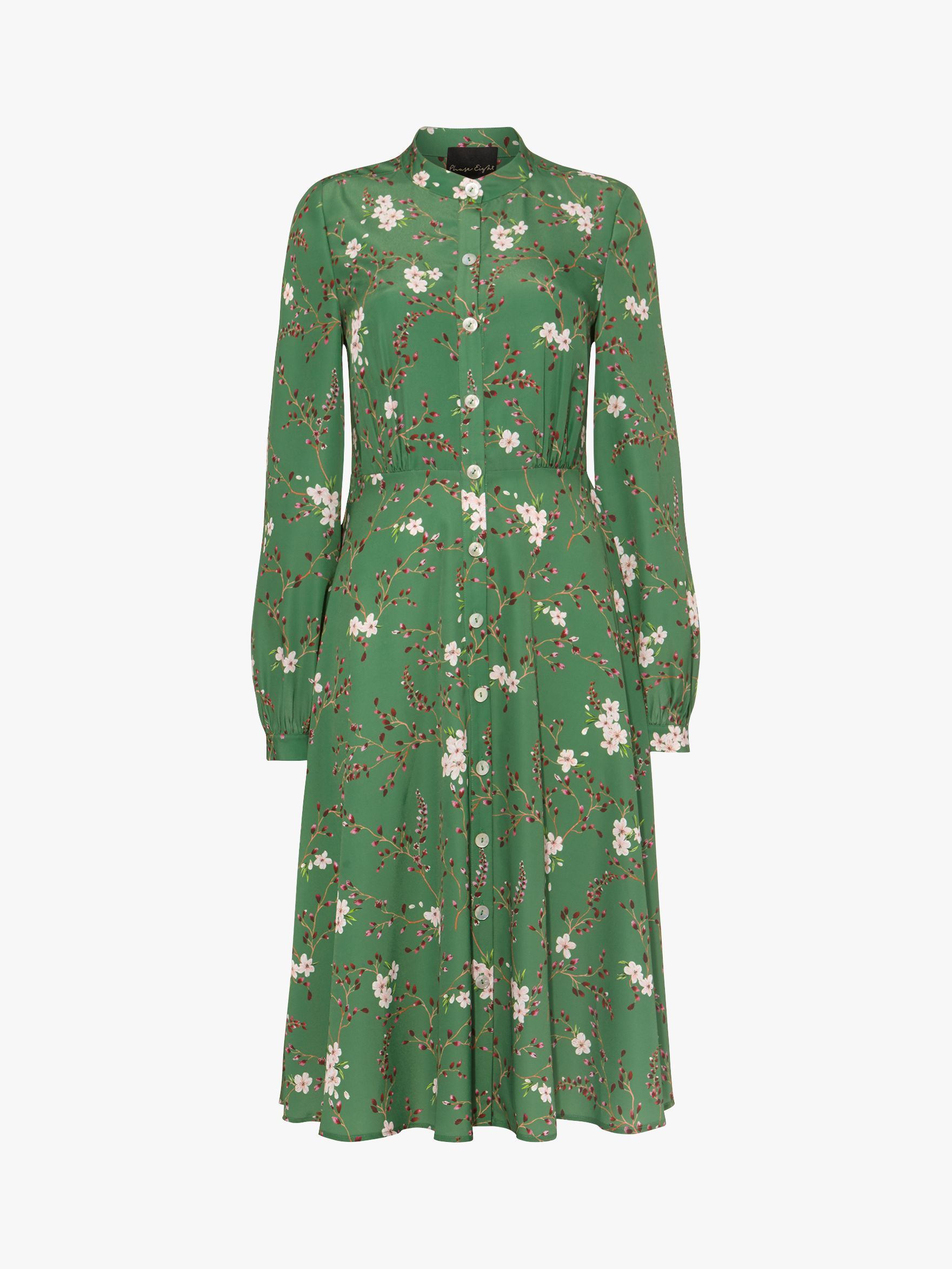 Phase Eight Christina Floral Flared Dress, Jade