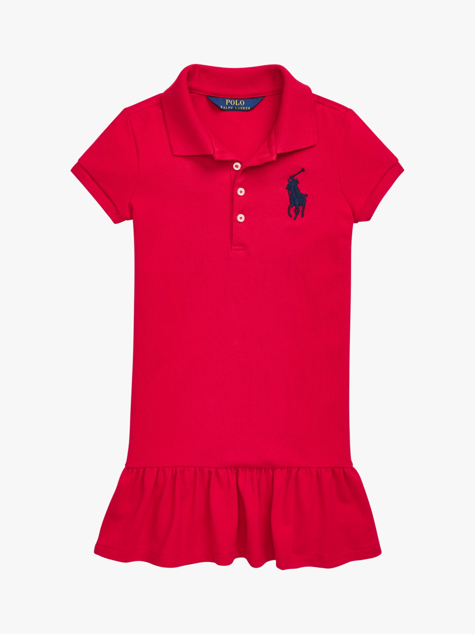 girls red polo dress