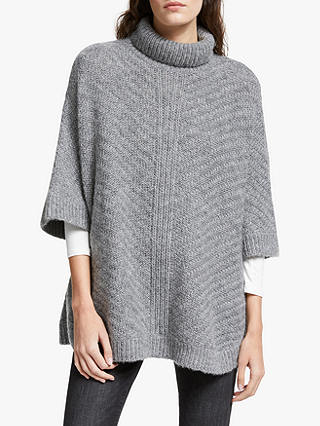 AND/OR Pheobe Roll Neck Poncho Jumper, Grey