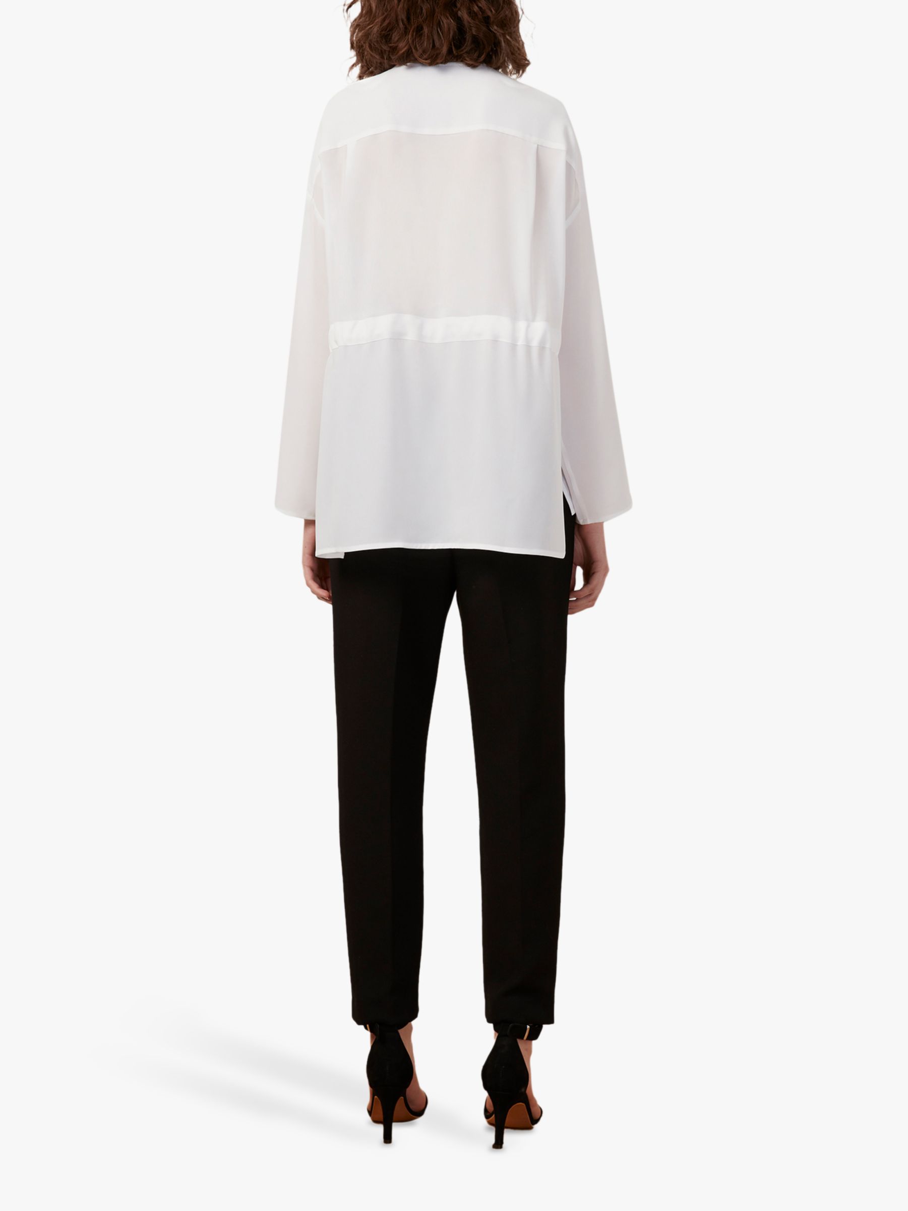 French Connection Crepe Gathered Waist Blouse, Winter White at John ...