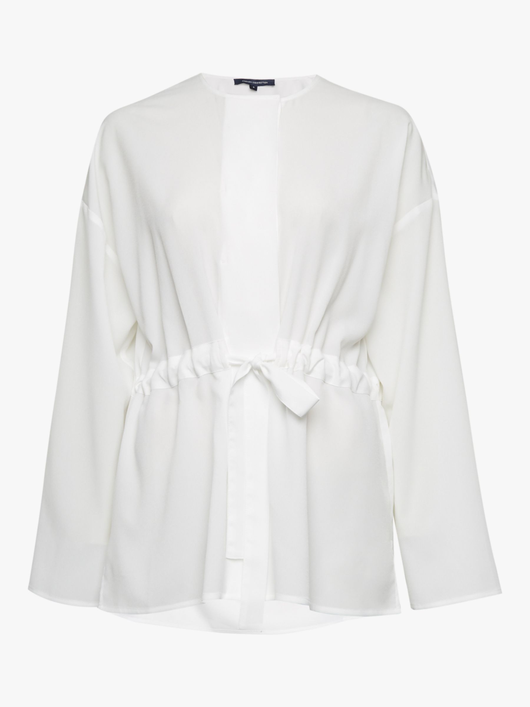 French Connection Crepe Gathered Waist Blouse, Winter White at John ...