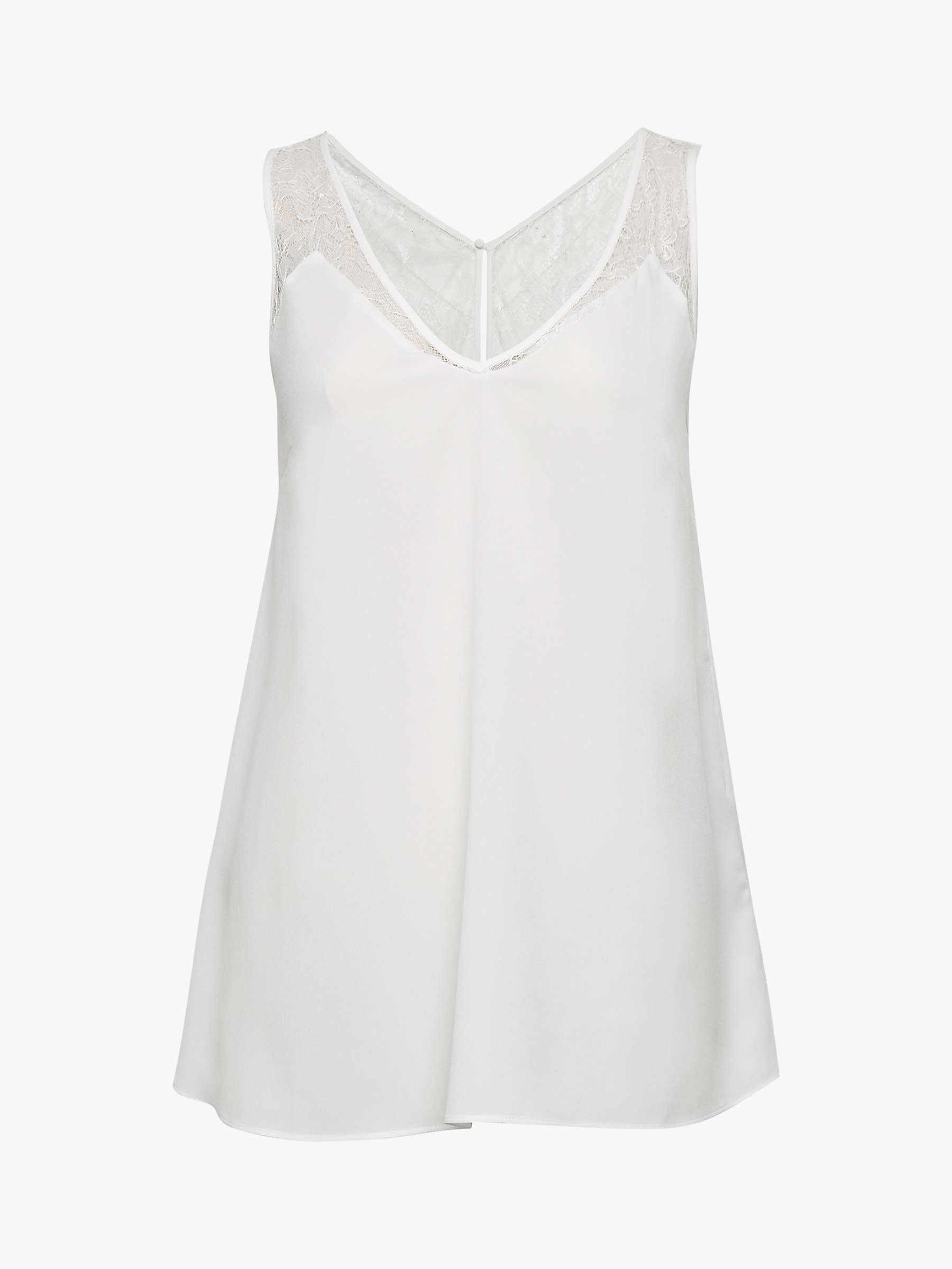 Buy French Connection Crepe Lace Trim Vest, Winter White Online at johnlewis.com