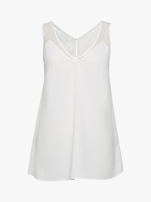 Crepe Light Lace Trim Vest Top - Summer White – Harry & George