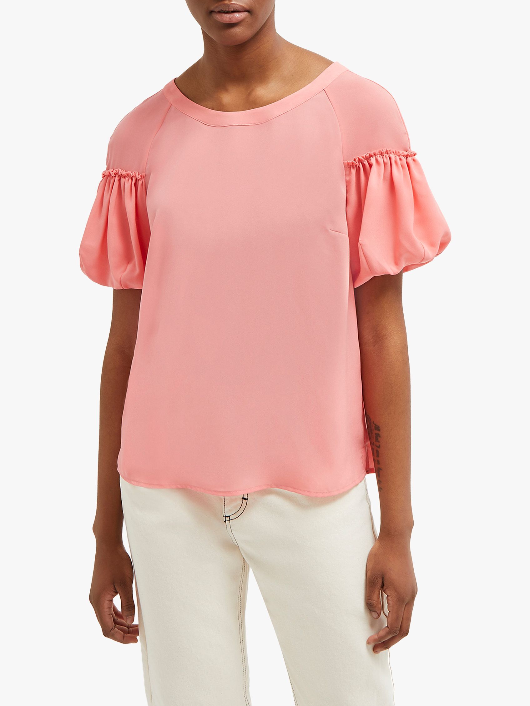 French Connection Crepe Puff Sleeve Top
