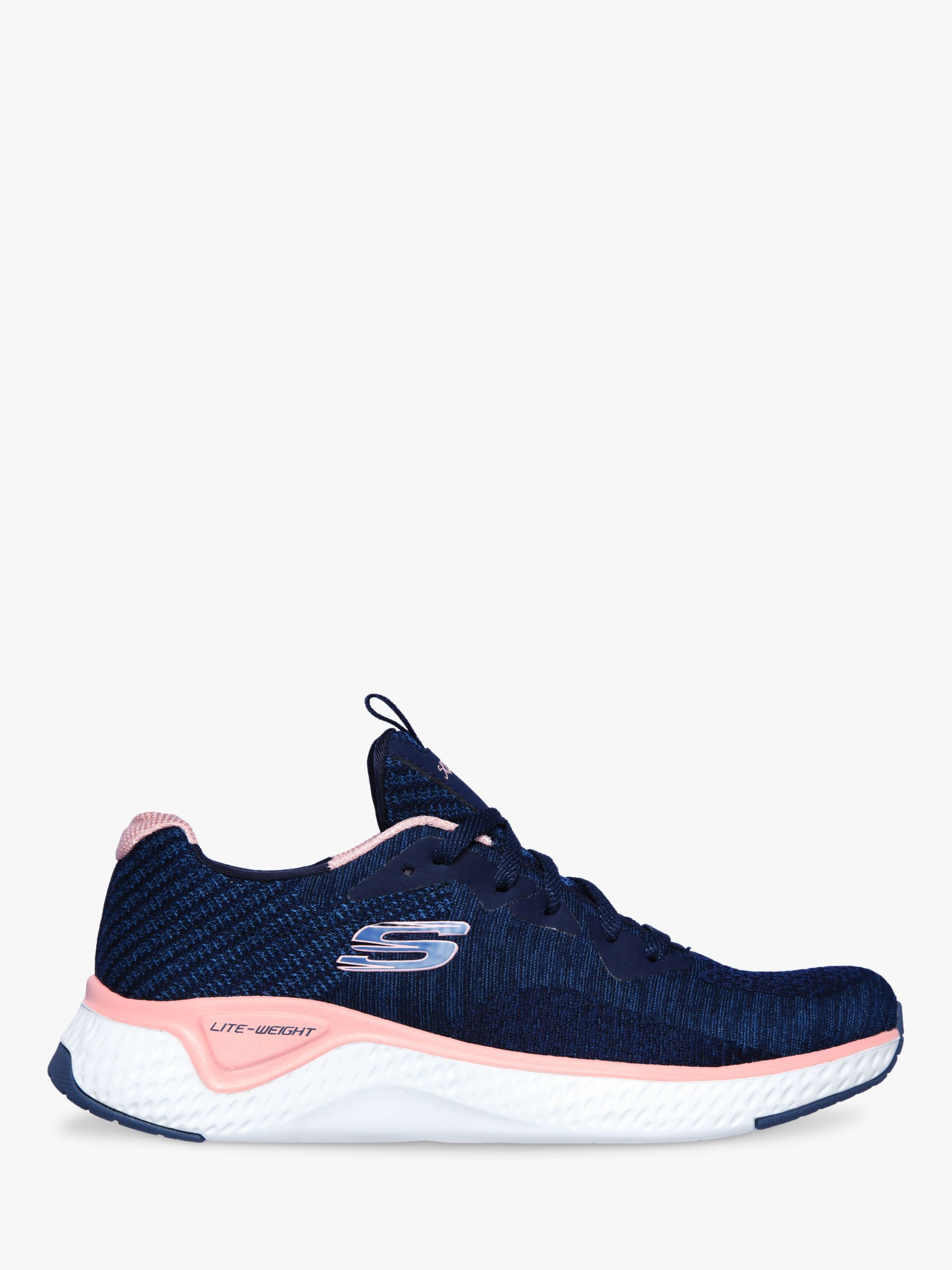 skechers navy and pink trainers