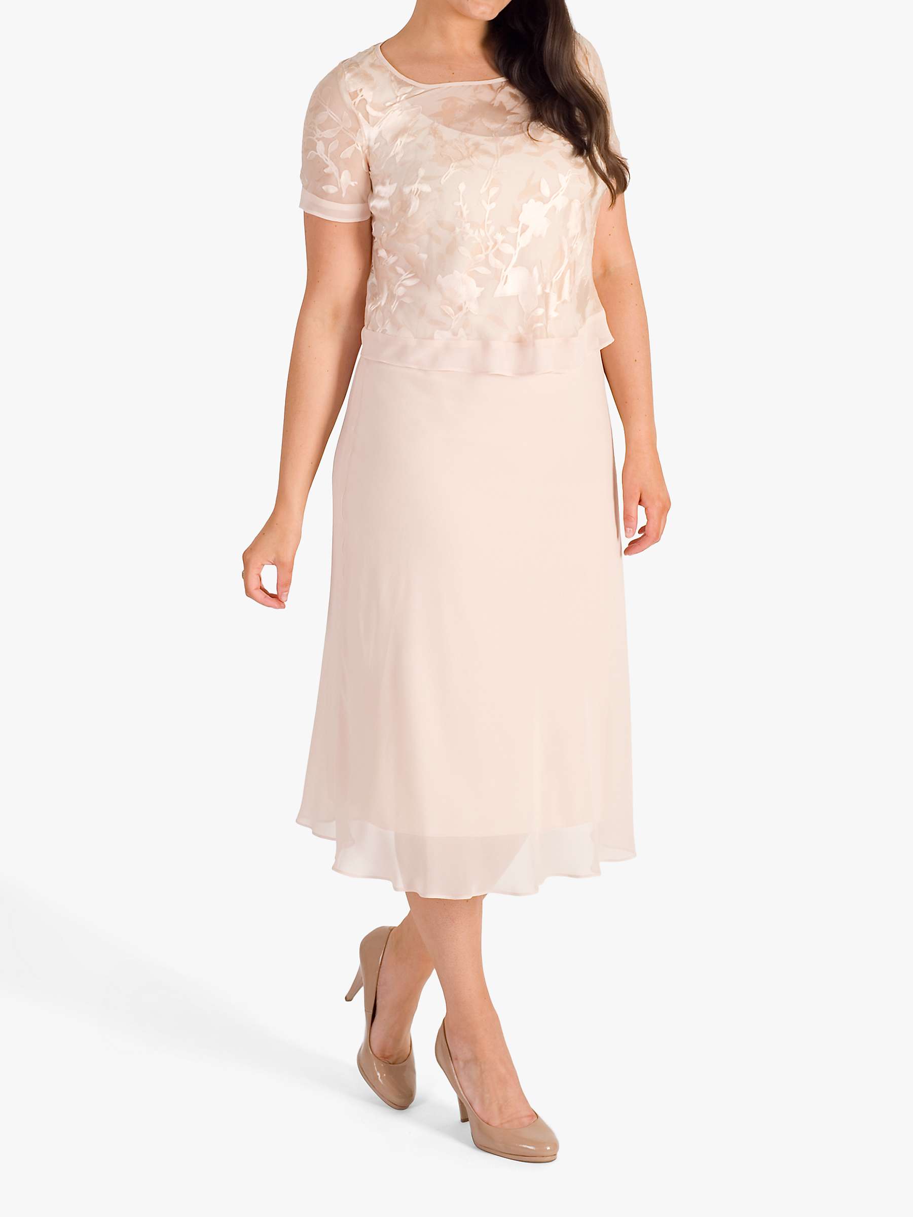 Buy chesca Chiffon Dress with Overtop, Blush Online at johnlewis.com