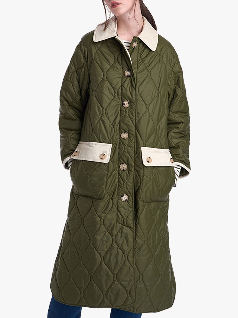 Barbour by ALEXACHUNG Annie Quilted Jacket, Military Green