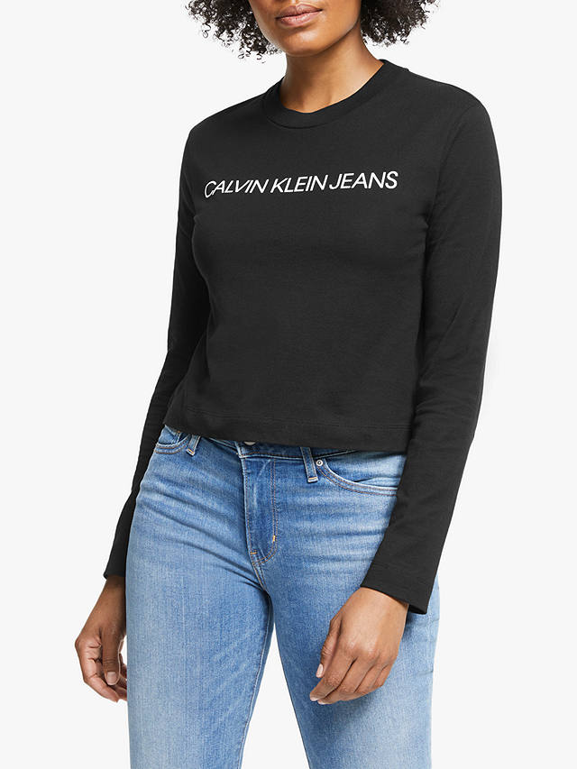 Calvin Klein Jeans Logo Long Sleeve T-Shirt, CK Black