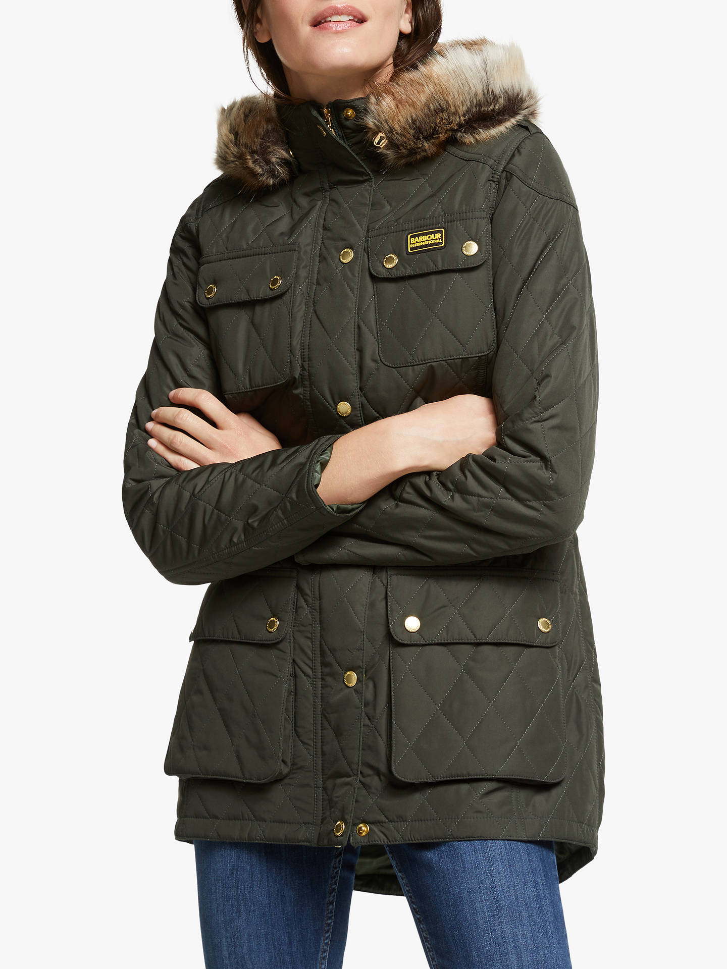 Barbour International Enduro Quilted Hooded Jacket at John Lewis & Partners