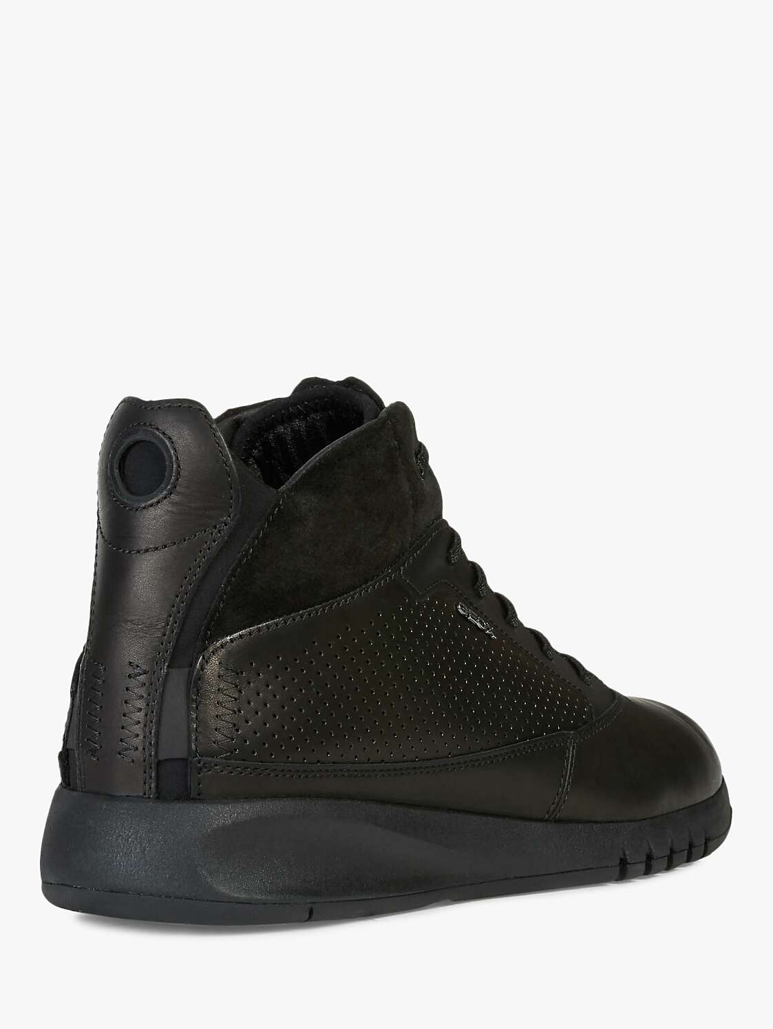 Buy Geox Aerantis High Top Leather Trainers, Black Online at johnlewis.com