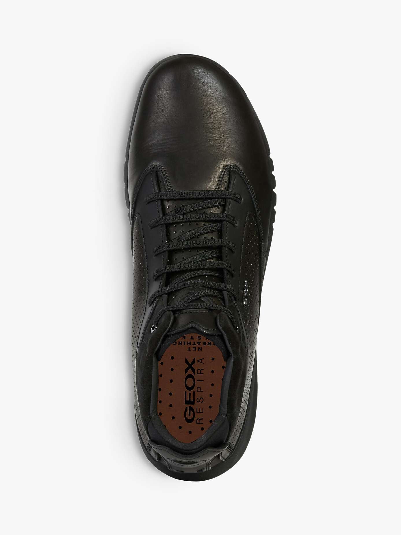 Buy Geox Aerantis High Top Leather Trainers, Black Online at johnlewis.com
