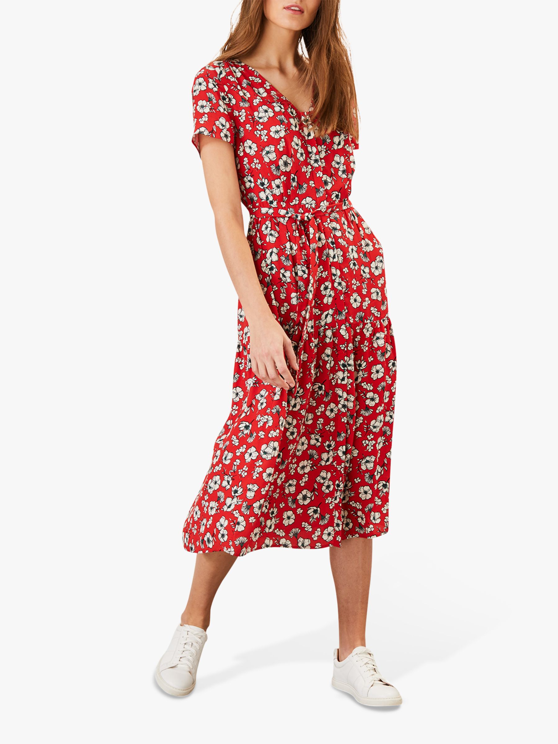 Phase Eight Daisy Ditsy Dress, Red/Multi