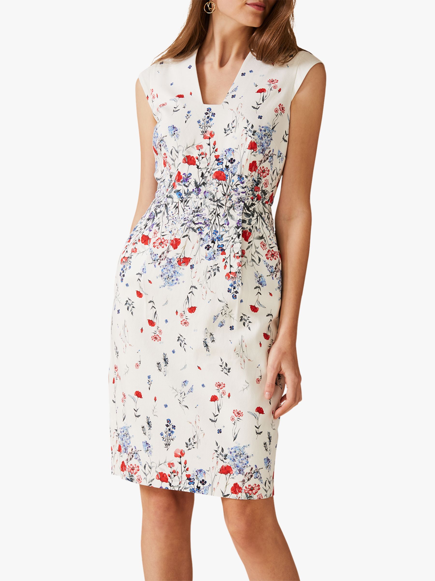 Phase Eight Anne Floral Dress, Ivory/Multi