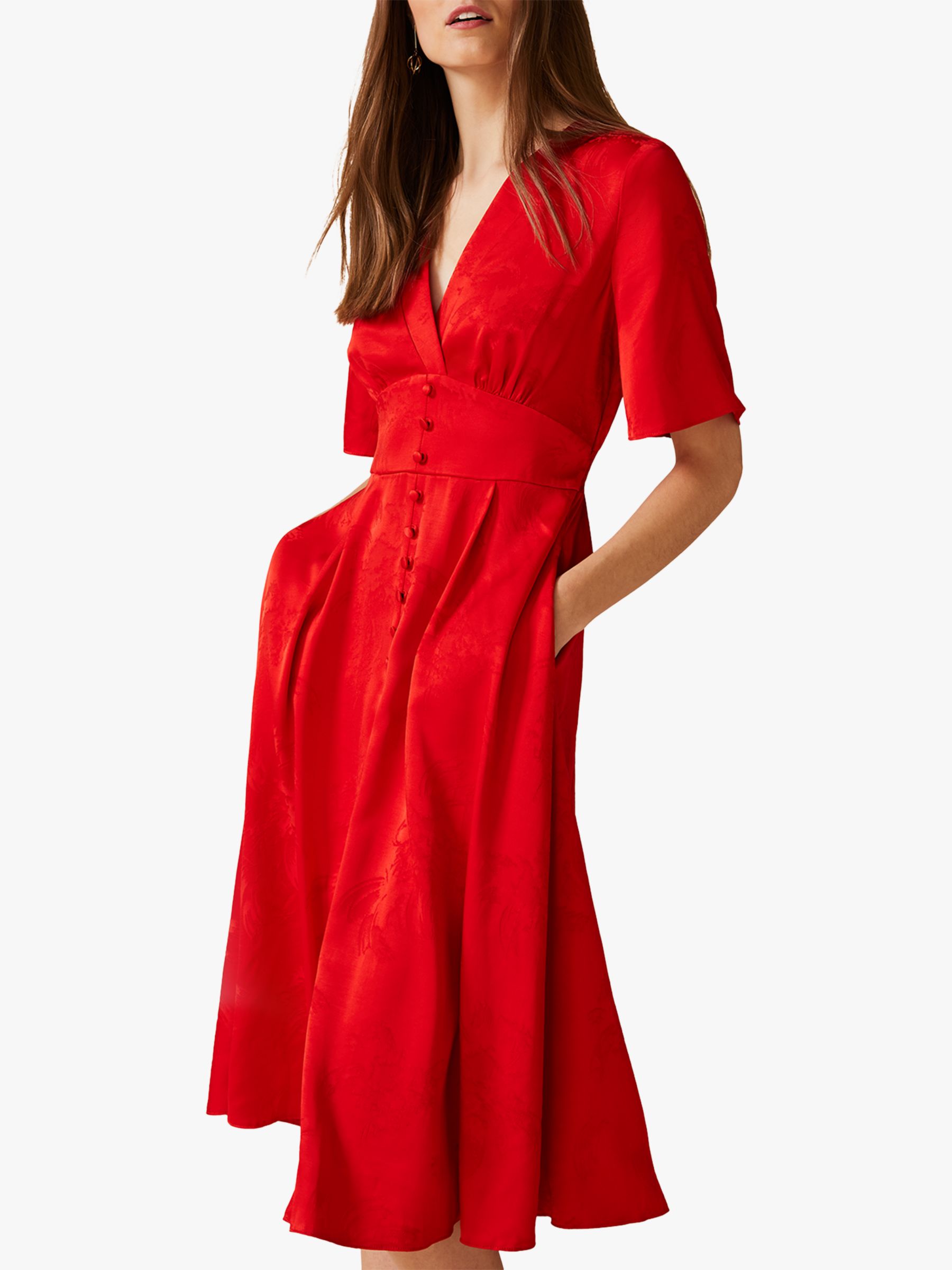 Phase Eight Caprice Jacquard Dress, Red