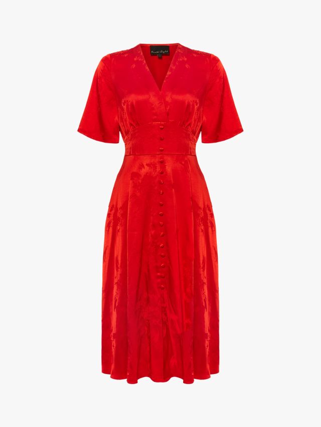 Phase Eight Caprice Jacquard Dress, Red, 12