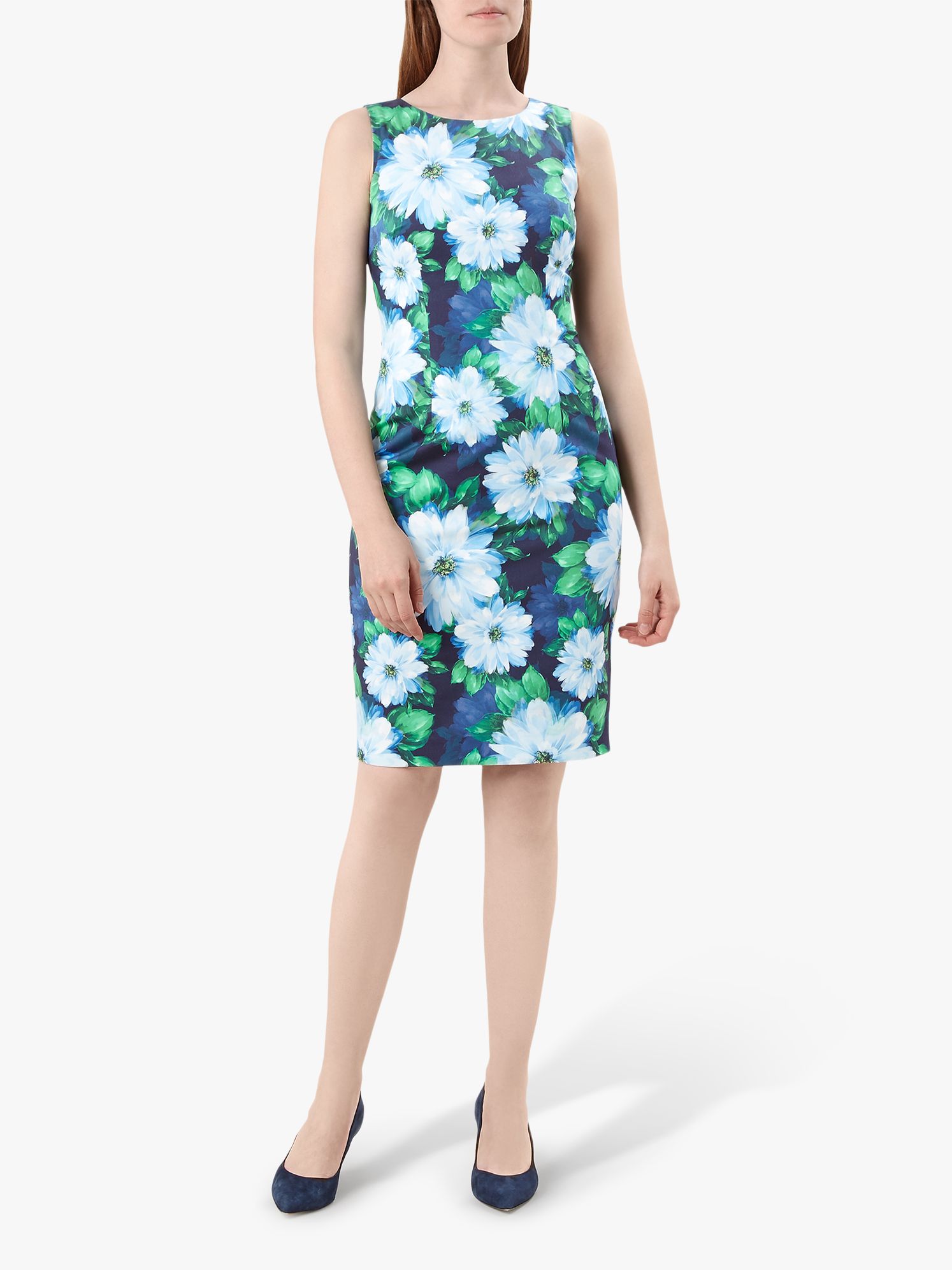 Hobbs Fiona Floral Print Dress, Navy/Multi