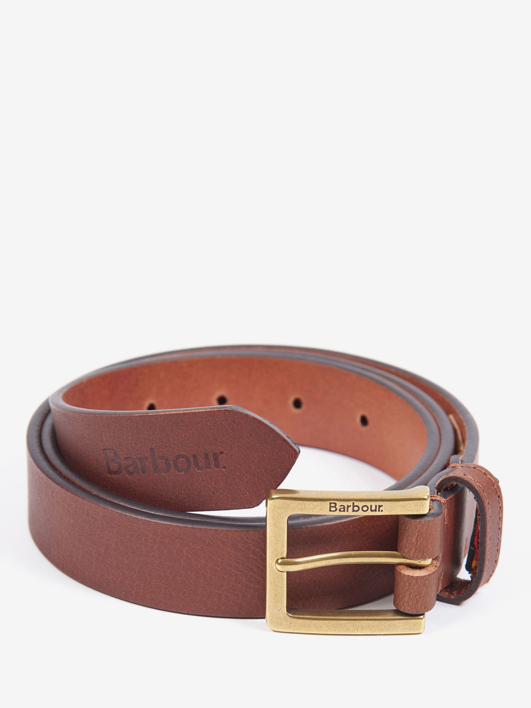 Barbour Wide Leather Belt, Brown at John Lewis & Partners