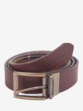 Barbour Reversible Leather Belt, Brown/Tartan