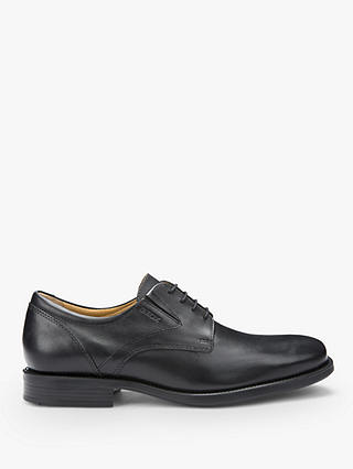 Geox Federico Plain Toe Derby Shoes, Black