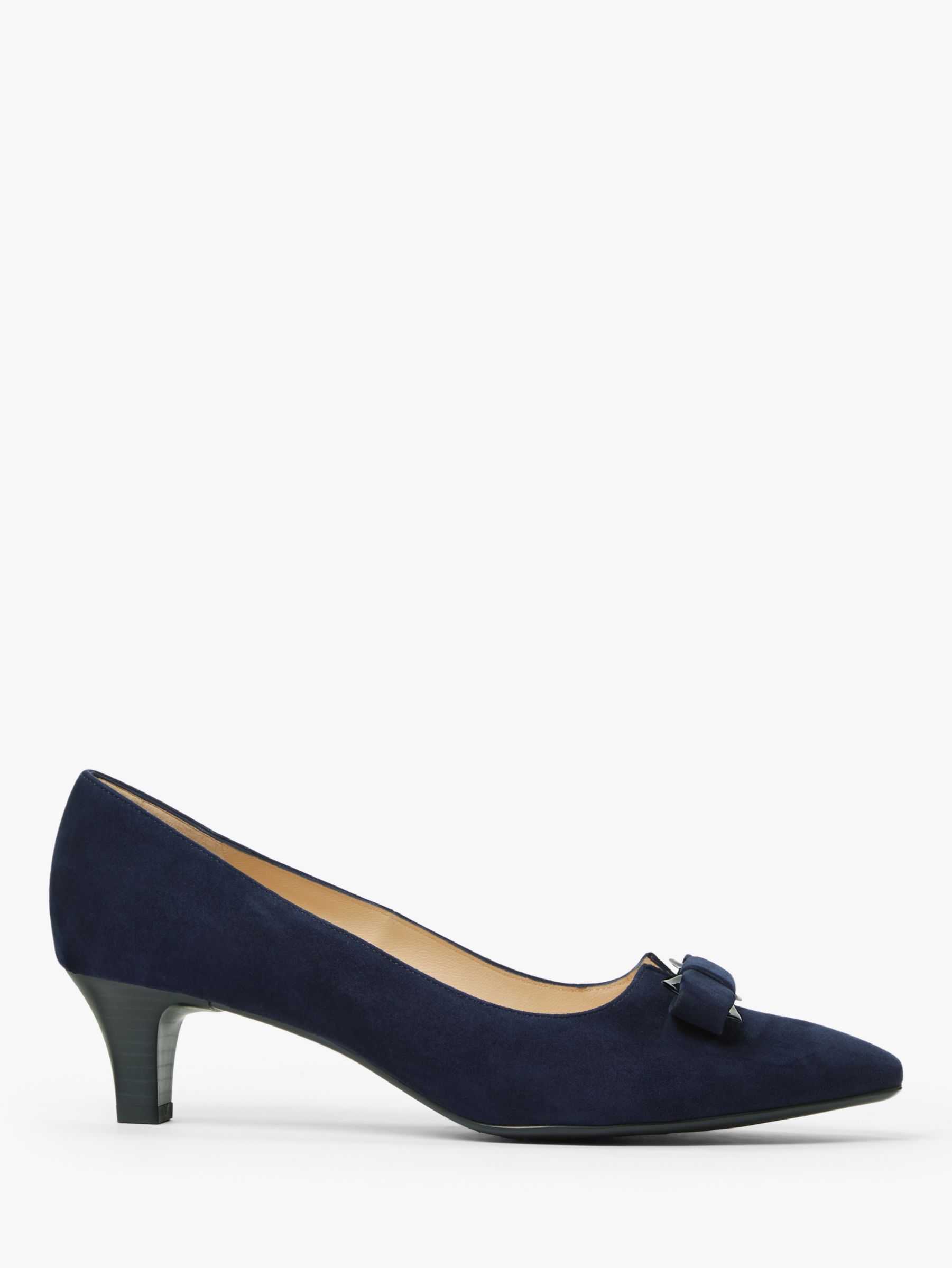 navy blue low heel court shoes