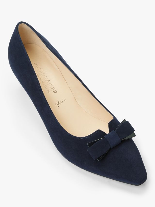 Peter Kaiser Saris Bow Detail Low Heel Court Shoes Navy 4