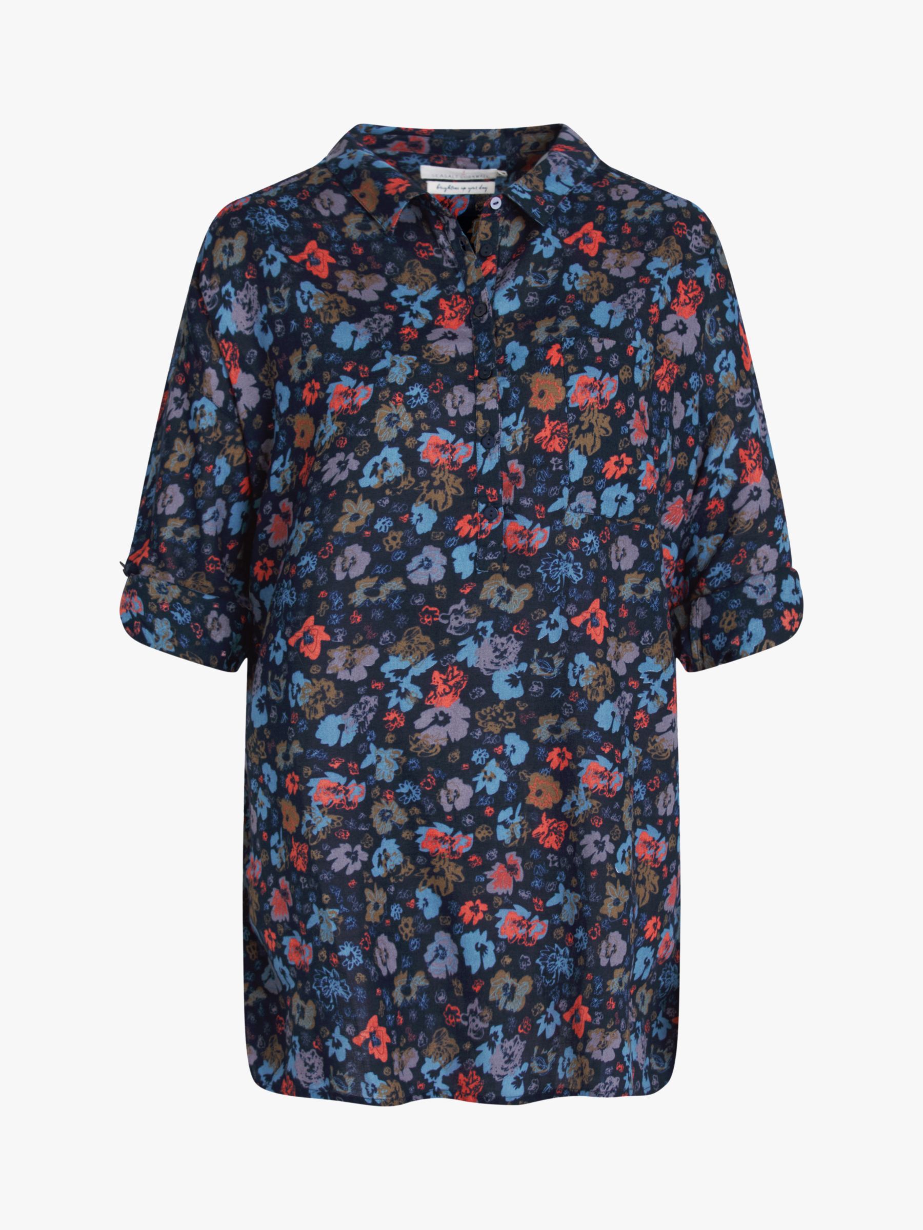 Seasalt Polpeor Shirt, Scattered Flowers Magpie