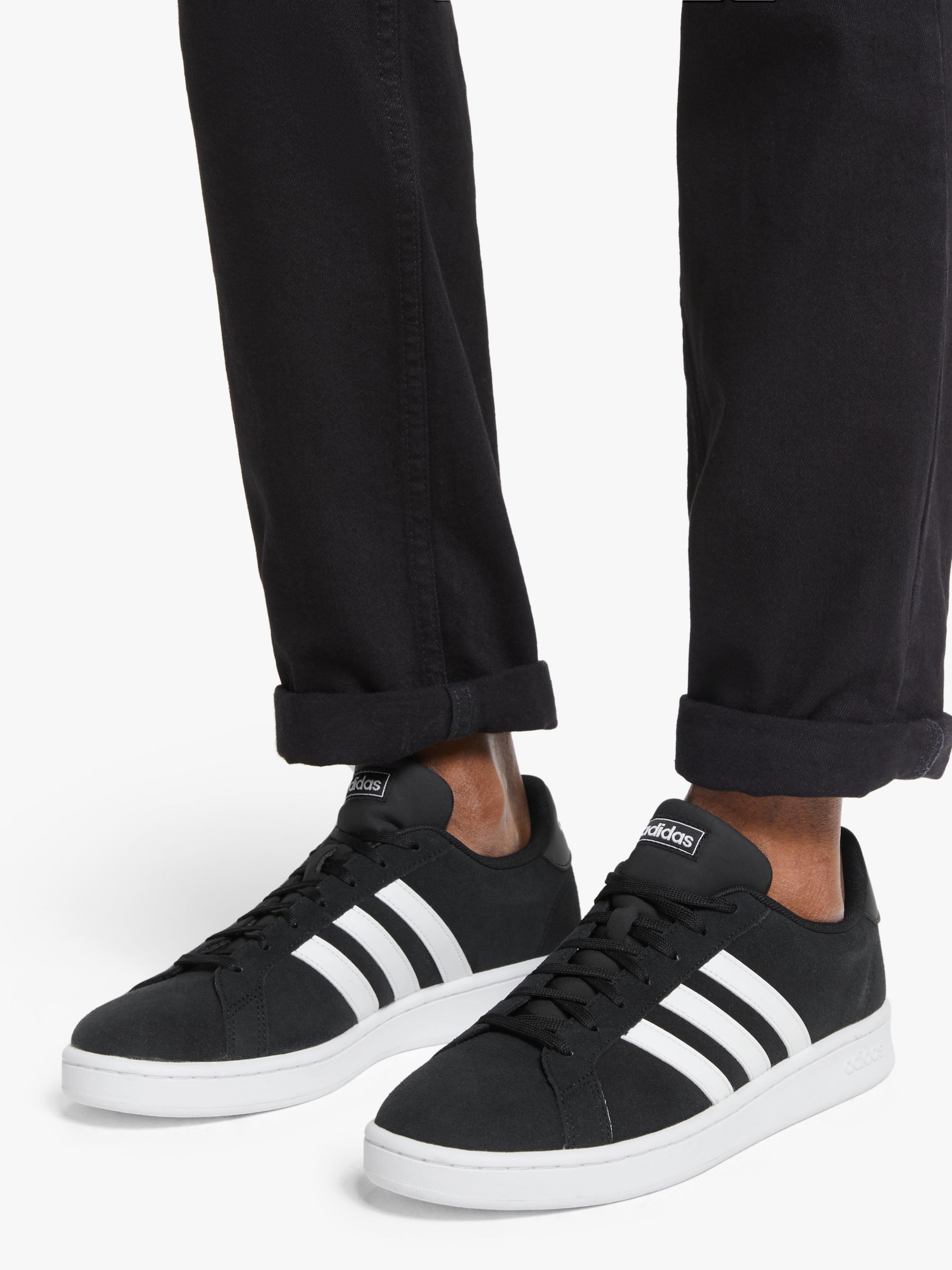 adidas black suede trainers
