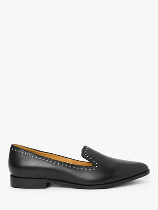 AND/OR Geri Studded Leather Loafers, Black