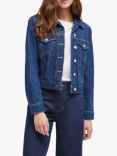 French Connection Macee Micro Western Denim Jacket, Mid Blue