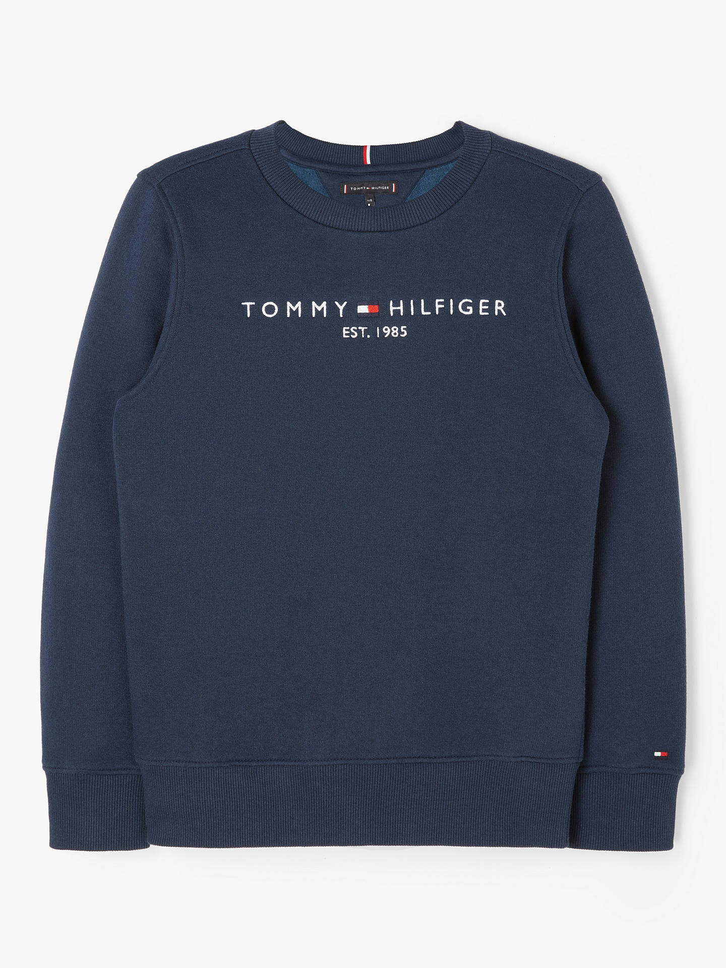 Tommy Hilfiger Boys' Essential Sweatshirt, Navy at John Lewis & Partners