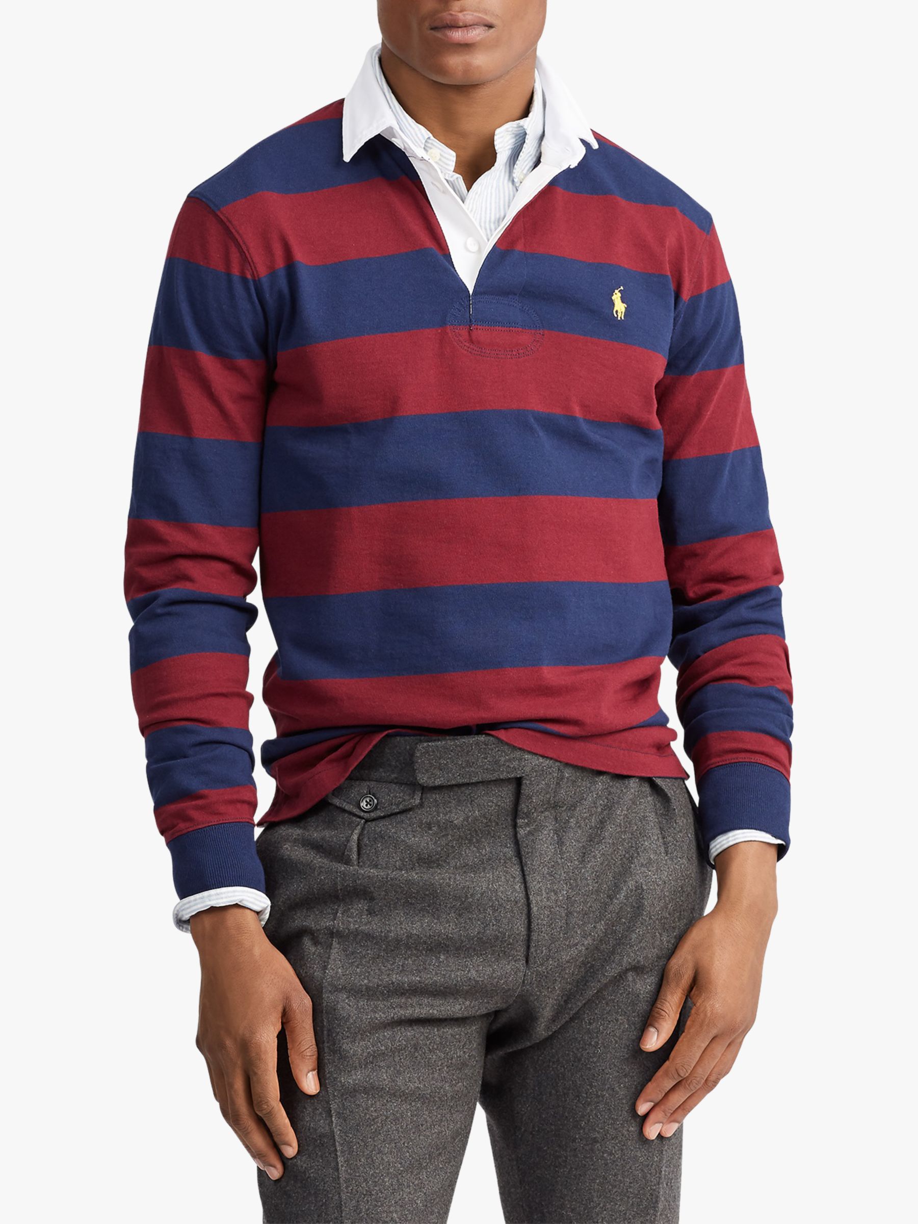 Polo Ralph Lauren Stripe Rugby Shirt at John Lewis & Partners