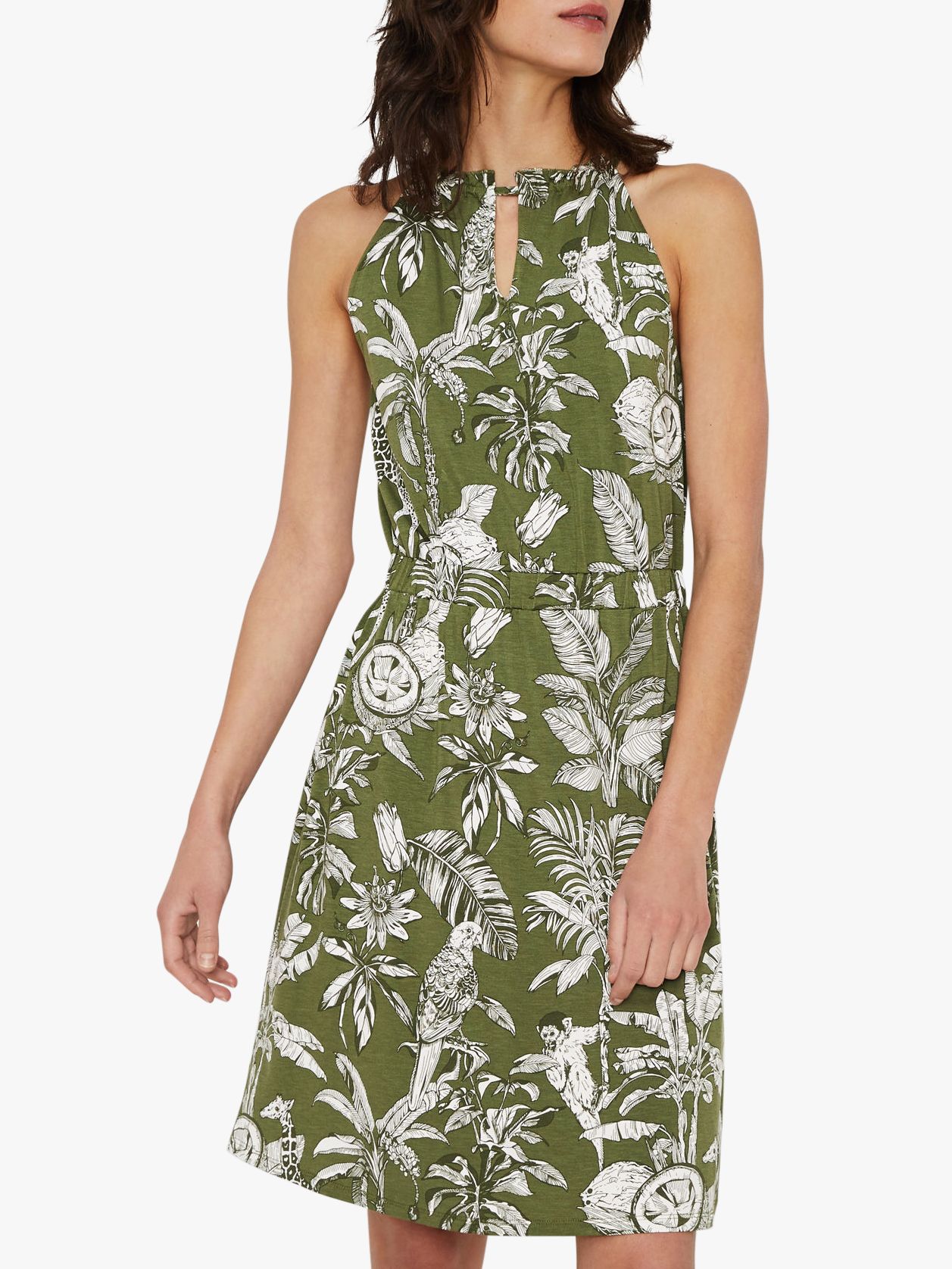 warehouse jungle print dress